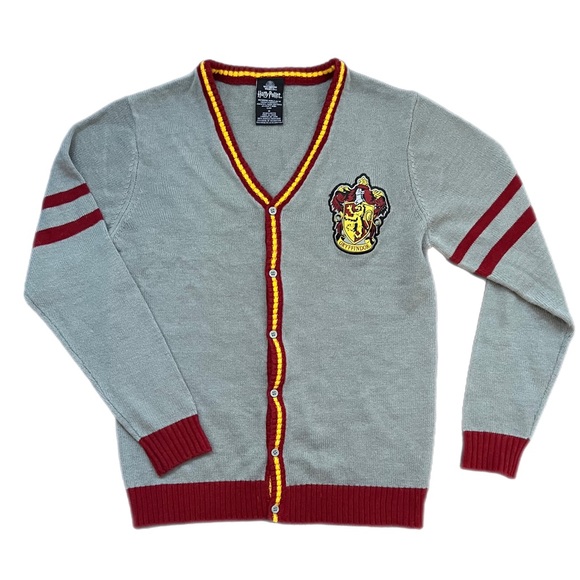 Warner Bros. Sweaters - Harry Potter Gryffindor Cardigan Sweater in Gray, Maroon & Gold - M